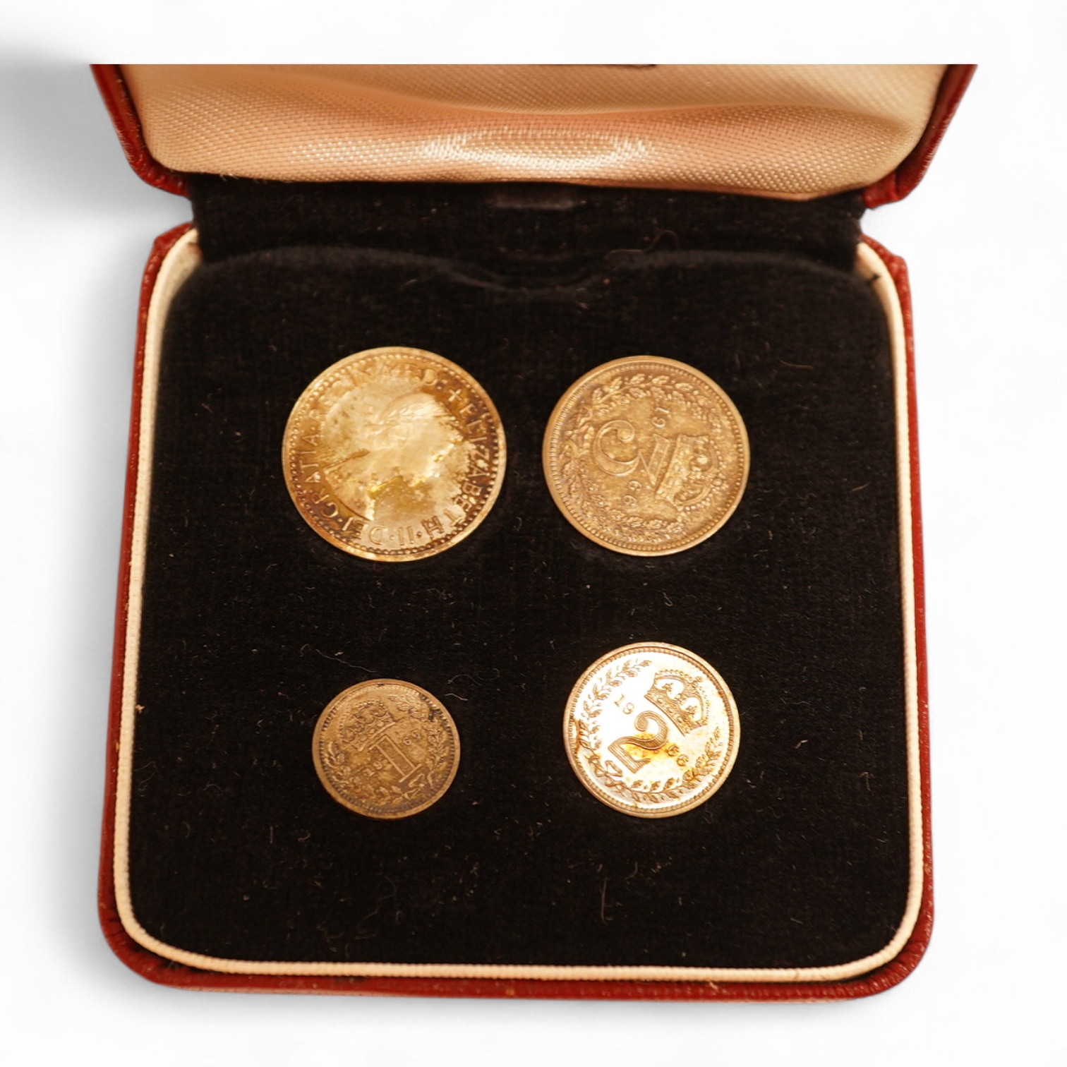 British coins, Elizabeth II, maundy set, 1d-4d, 1966, lustrous, UNC